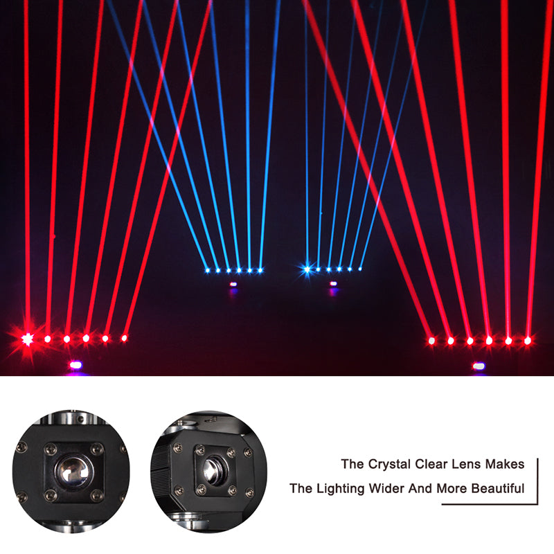 SHEHDS Laser Moving Head 3000mW RGB & RGB 3in1 DMX Scanner Laser Light 6 Head Full Color For Party Disco DJ Bar