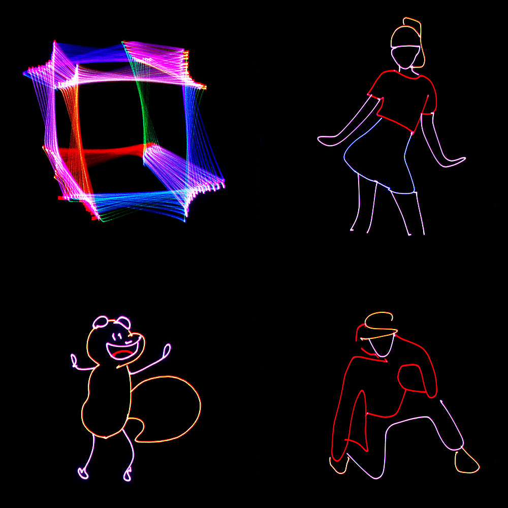 New APP Control SHEHDS 1W RGB Scan Laser Double Pattern Superimposed For Performance Stage DJ Nightclub Wedding