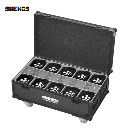 Rechargeable Flight Case（Silent Wheels） For 6/8/10 pcs 6x18W 6in1 RGBAW+UV Wireless Remote Control Wifi Battery Lighting