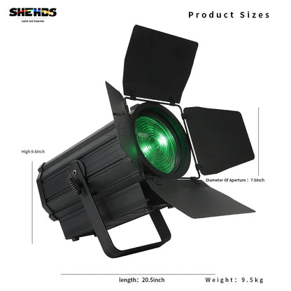 SHEHDS Spotlight 250W RGBW With Barndoor Pulse Strobe For DJ Club Wedding KTV Theater Performance Stage