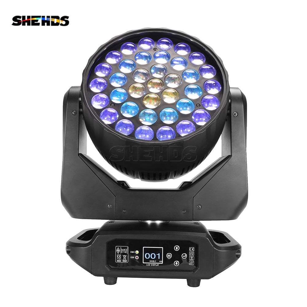 LED Beam + wash 37x15W RGBW Moving Head Zoom Lighting Upgrade From Beam 230W DJ Disco Stage Moving Head for Church Wedding Concert Theater Performance Stage