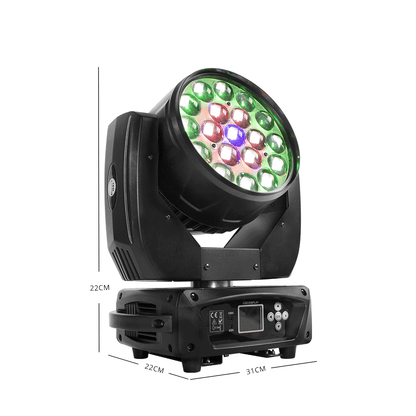 LED Moving Head 19x15W RGBW Wash/Zoom Stage Lights for Church Theater