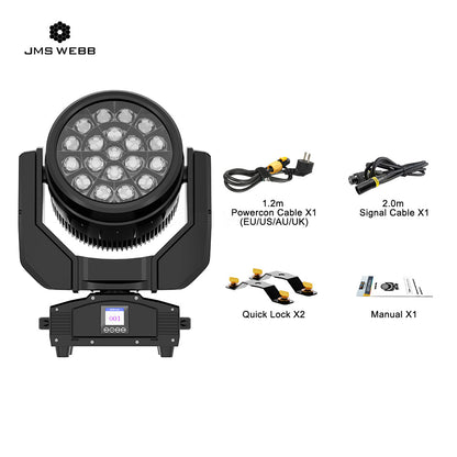 Waterproof LED Wash Big Bee Eye 19x40W RGBW Moving Head Light for Discos Entertainment Concert Performance Stage Theater JMS WEBB