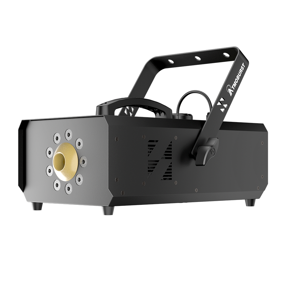 SHEHDS 1500W RGB LED Fog Machine with 9x3W Lights DMX & Remote Control Fog Effect Machine for Stage Shows Weddings