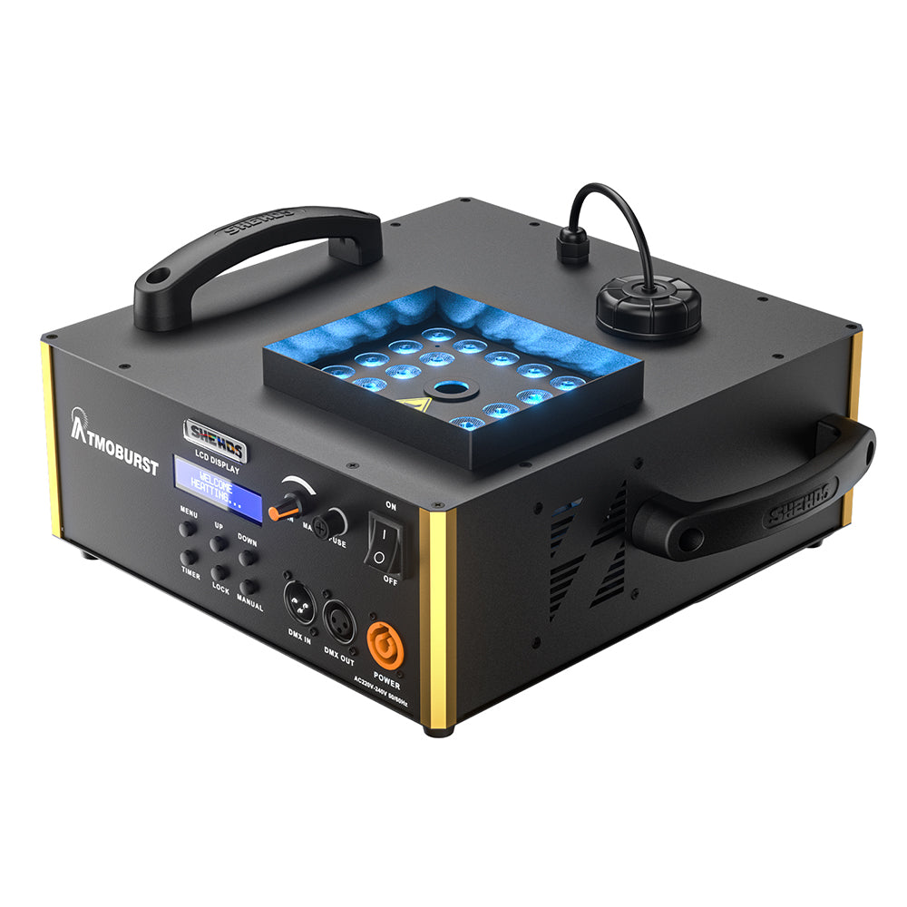 SHEHDS 1500W RGB LED Fog Machine with 24x3W Lights DMX & Remote Control Fog Effect – alternate product view