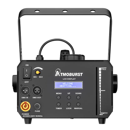 SHEHDS 1500W RGB LED Fog Machine with 9x3W Lights DMX & Remote Control Fog Effect Machine for Stage Shows Weddings