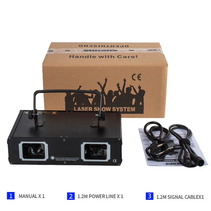 SHEHDS Laser Lamp 2 Head Laser RG & RGB Dual Hole Stage Effect DMX512 Lighting For Dance Floor And DJ Disco Party KTV Nightclub