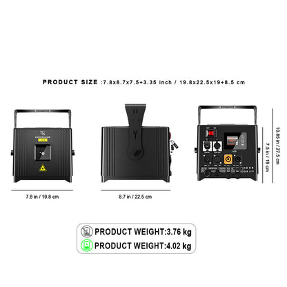 New APP Control  ConstelLaser Waterproof 6W RGB Animation Laser Light Rechargeable One piece housing touchscreens