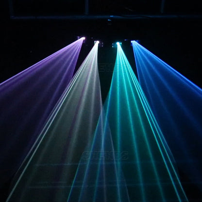 SHEHDS Laser Bar DMX 3D 4 Head RGB GOBO Scanner Line Disco DJ Projector Stage Effect Laser Light