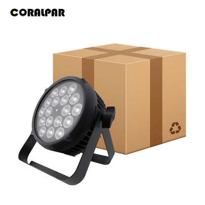 CoralPar New Waterproof Aluminum alloy LED Flat Par 18x12W RGBWA+UV Lighting Selected touchscreens with RDM function