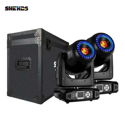 SHEHDS 8-Prism LED Spot 160W Gobo Lights With LED Ring and LCD Display Moving Head Lights Stage Effect Lighting For DJ Disco Stage Wedding Night Club