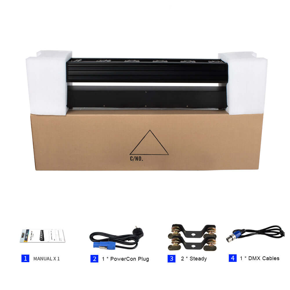 SHEHDS Scanner DMX Laser RGB 3000mW 3in1 Laser Moving Head - package list