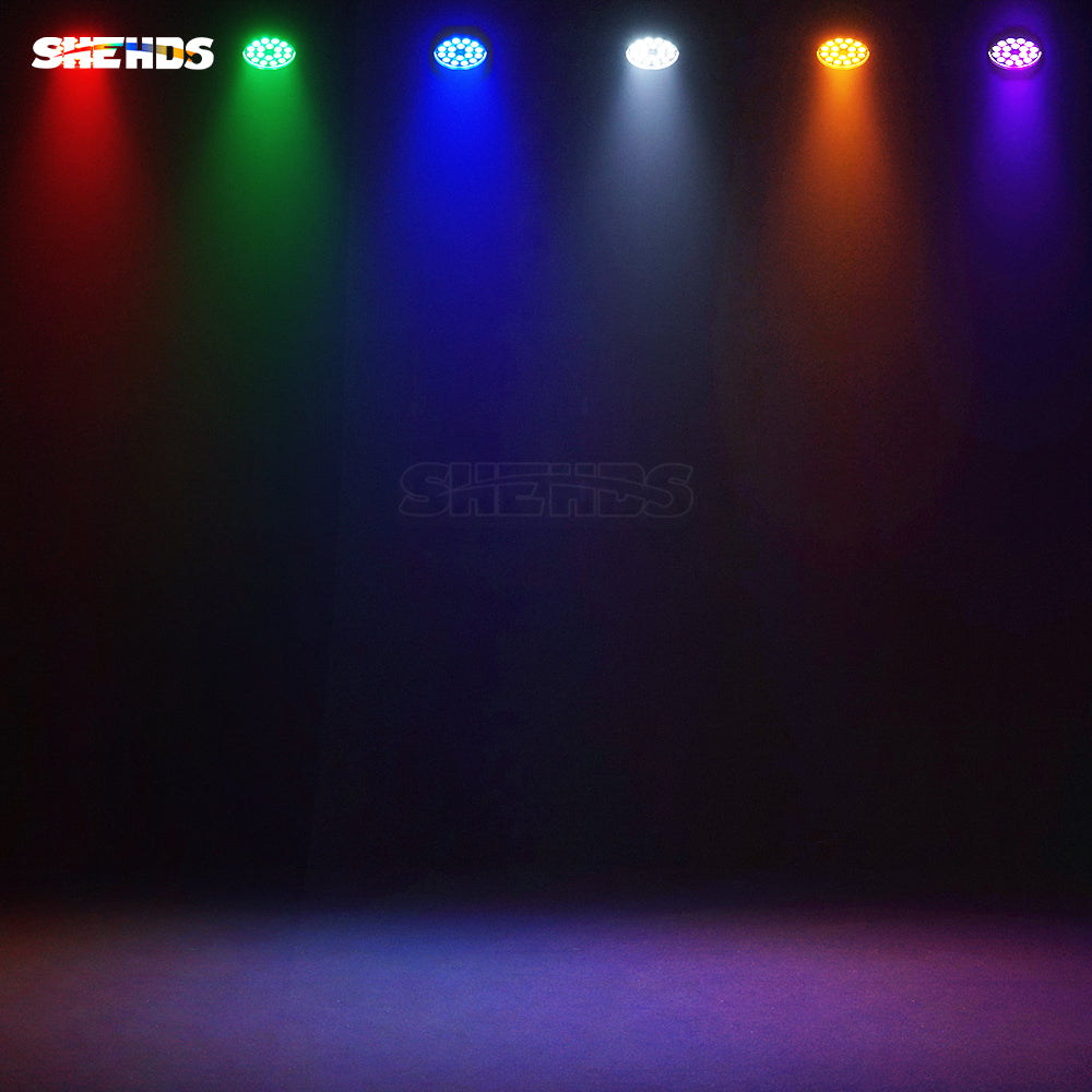 SHEHDS New Version Big Aluminum alloy LED Zoom&Wash Par 18x18W RGBWA UV 6in1 Light New light Sourcefor Party Night Club