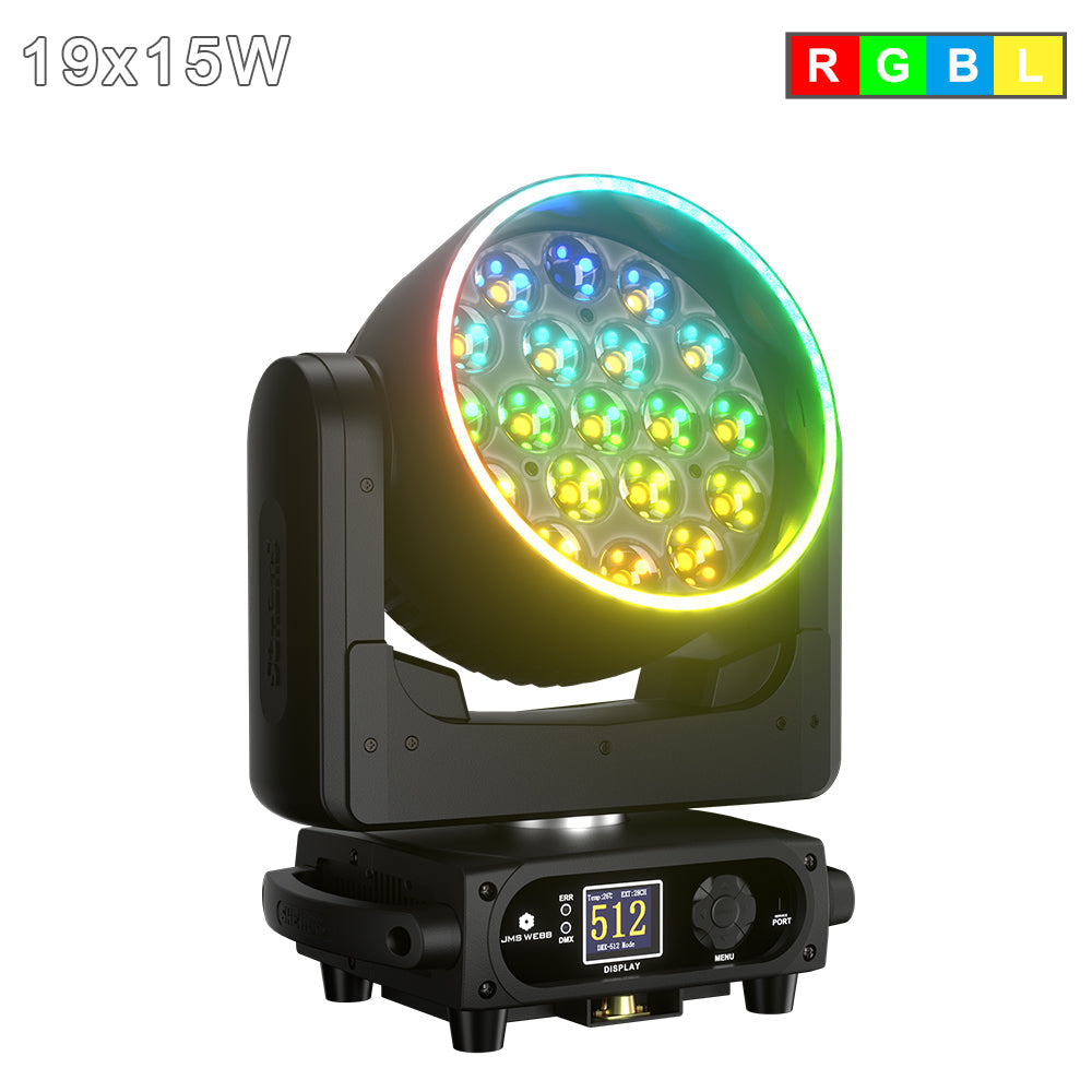 SHEHDS APP Control 19 x Series LED Pixel Zoom Wash Moving Head Light