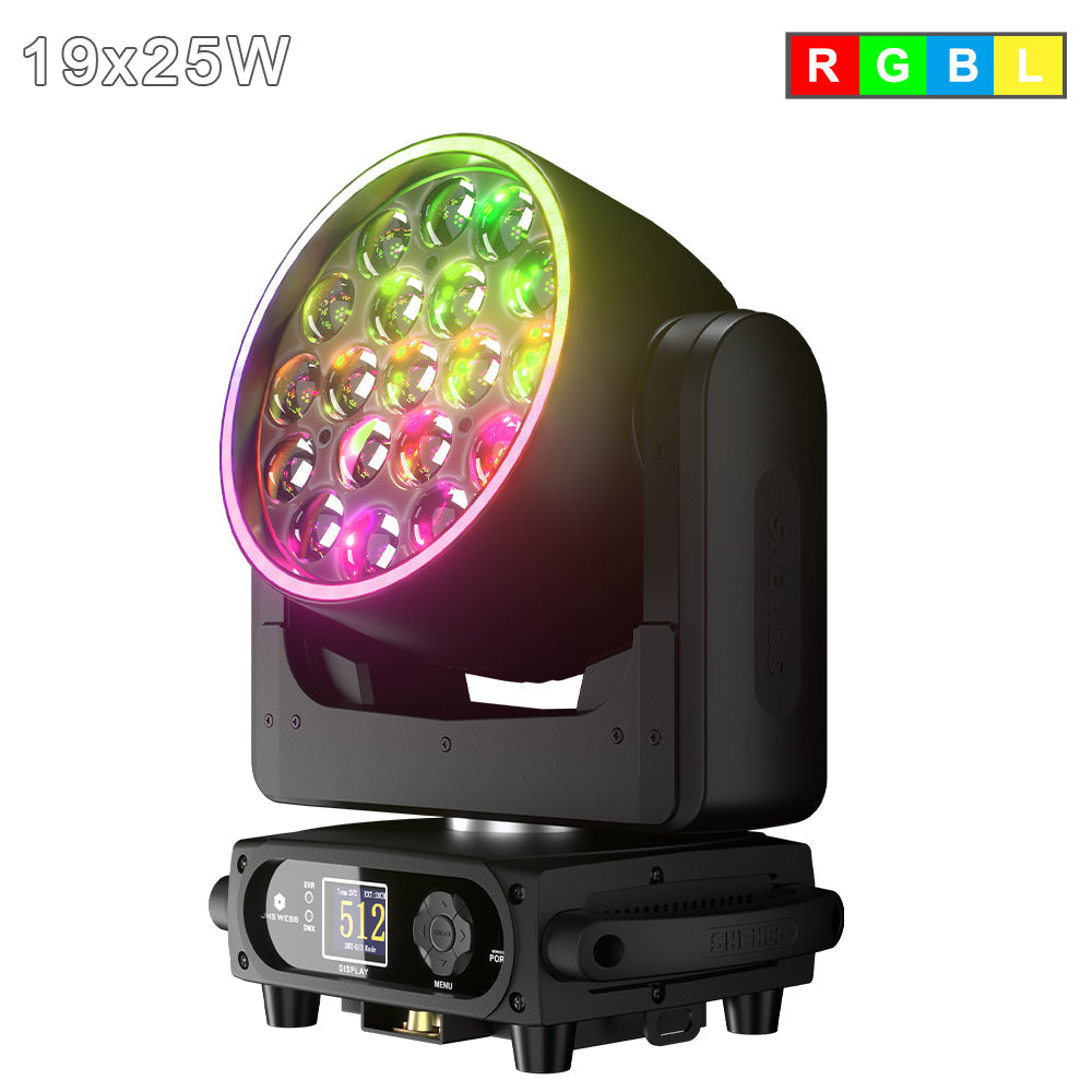 SHEHDS APP Control 19 x Series LED Pixel Zoom Wash Moving Head Light