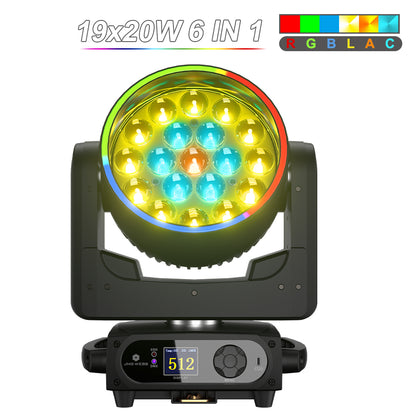 SHEHDS LED Moving Head Light 19x15W /20W/25W Beam Wash Zoom Stage Lighting