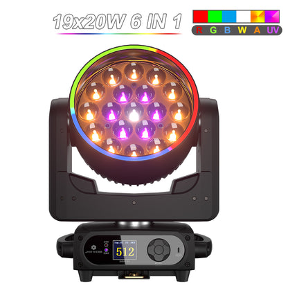 SHEHDS LED Moving Head Light 19x15W /20W/25W Beam Wash Zoom Stage Lighting
