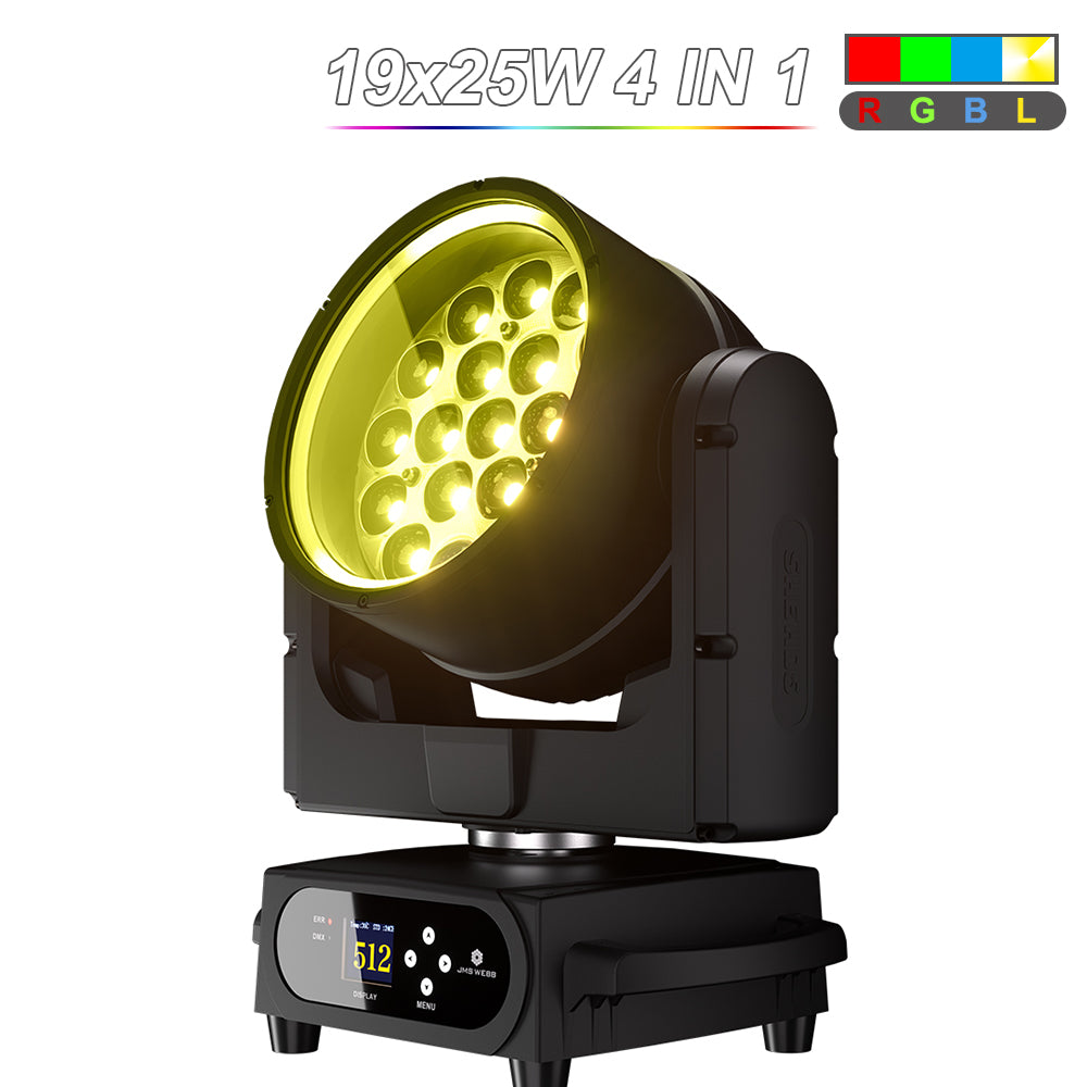 SHEHDS Waterproof LED Moving Head Light 19x15W / 20W / 25W Beam Wash Zoom IP65 Stage Lighting