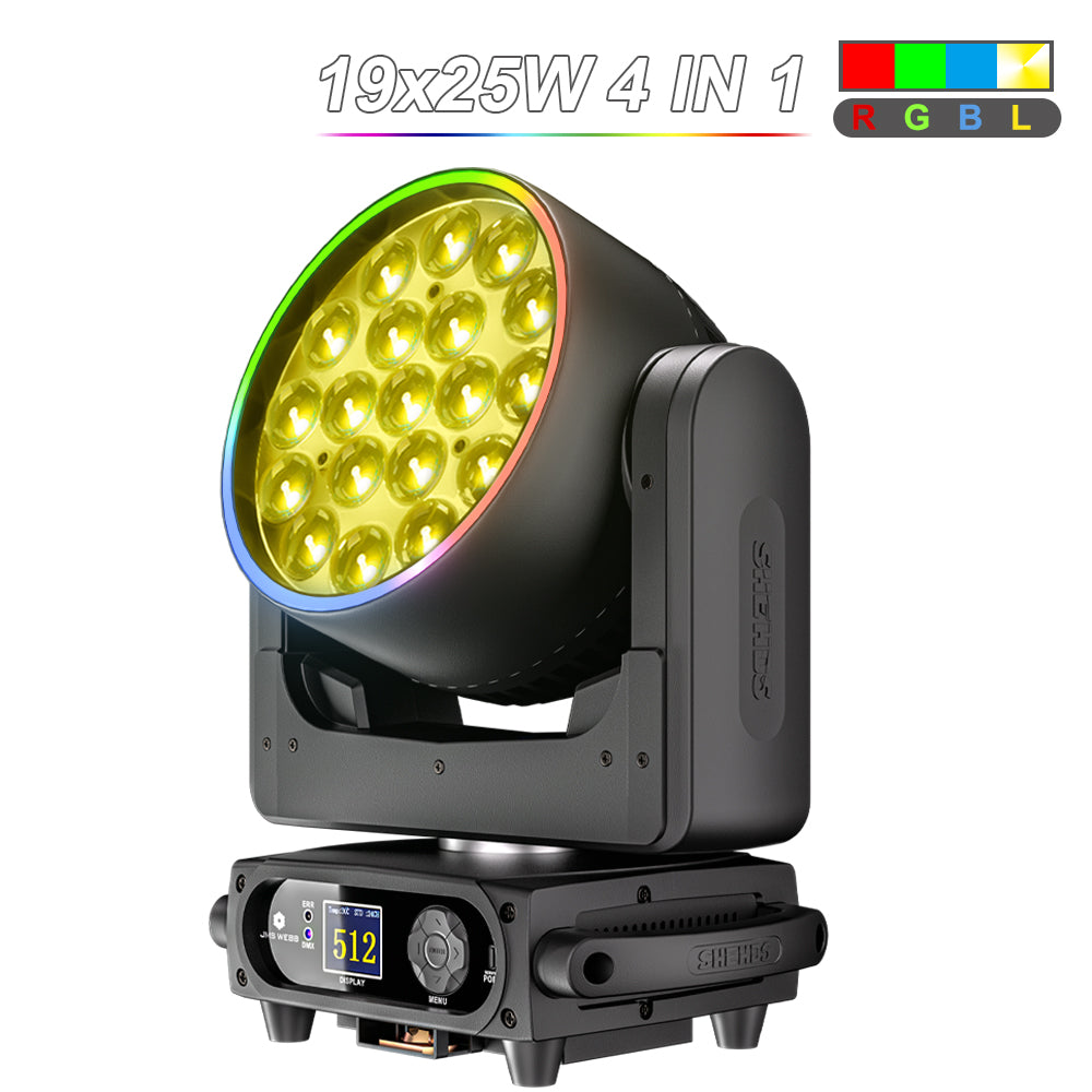 SHEHDS LED Moving Head Light 19x15W /20W/25W Beam Wash Zoom Stage Lighting