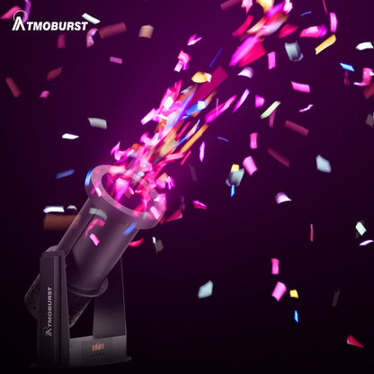 ATMOBURST 1500W Confetti Machine with LED 12x4W RGB Adjustable angle For Party