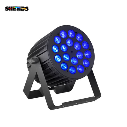 SHEHDS New Version Big Aluminum alloy LED 18x18W RGBWA+UV 6In1 PAR Light High Power Even Color Mixing For DJ Projector