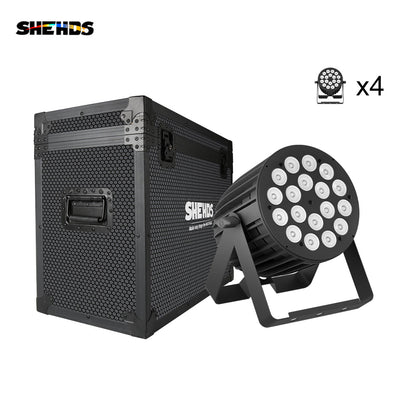 SHEHDS New Version Big Aluminum alloy LED 18x18W RGBWA+UV 6In1 PAR Light High Power Even Color Mixing For DJ Projector