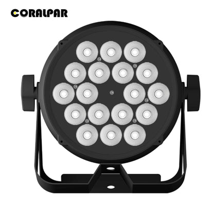 CoralPar New Waterproof Aluminum alloy LED Flat Par 18x12W RGBWA+UV Lighting Selected touchscreens with RDM function