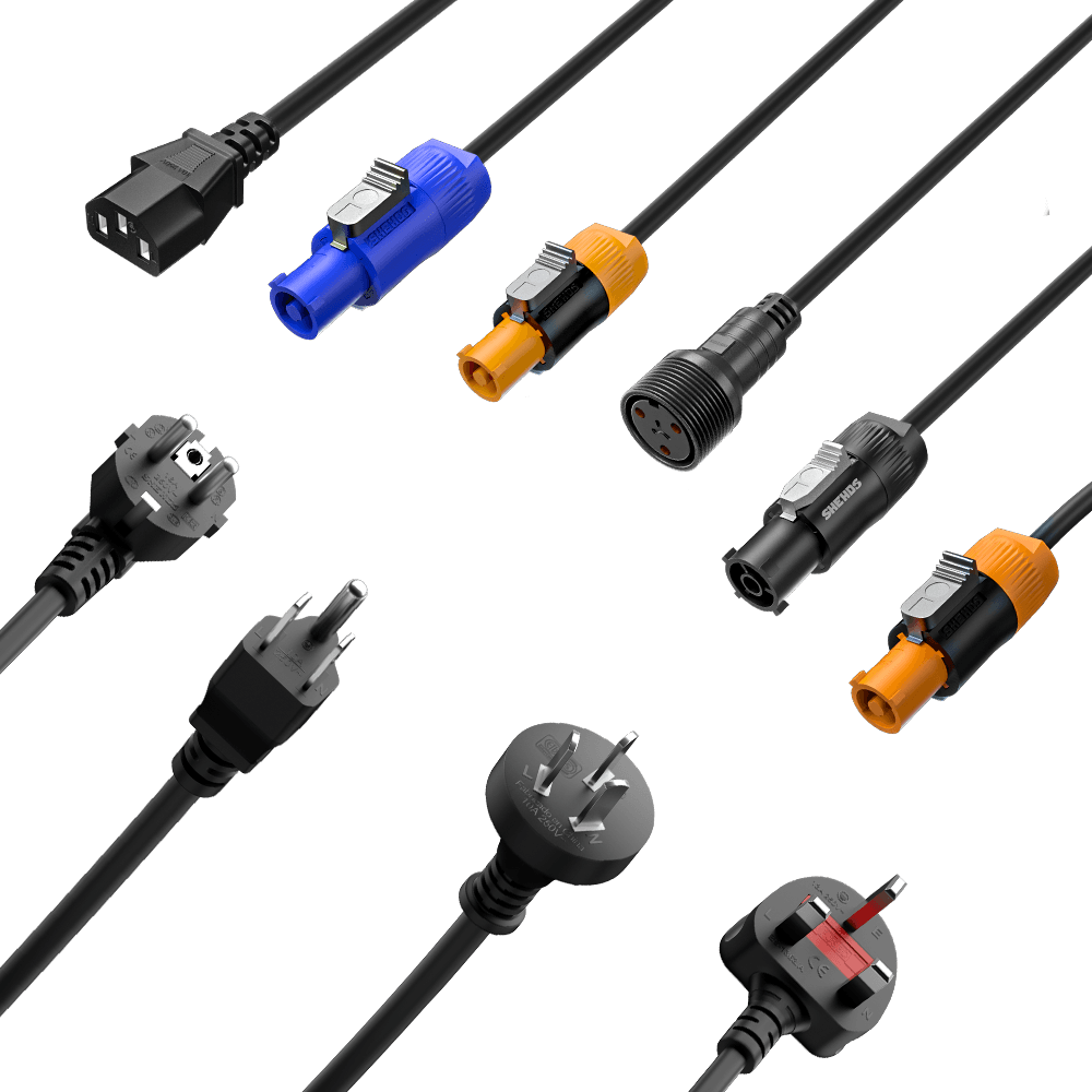 SHEHDS Power Con Plug Cables Waterproof / Standard Connector – front product view