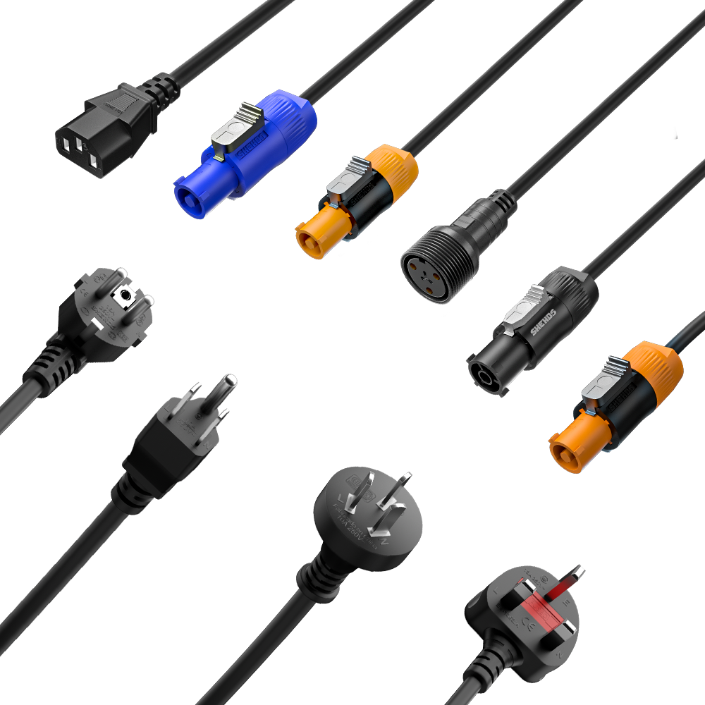 Power Con Plug Cables Waterproof / Standard Connector for Stage Lighting