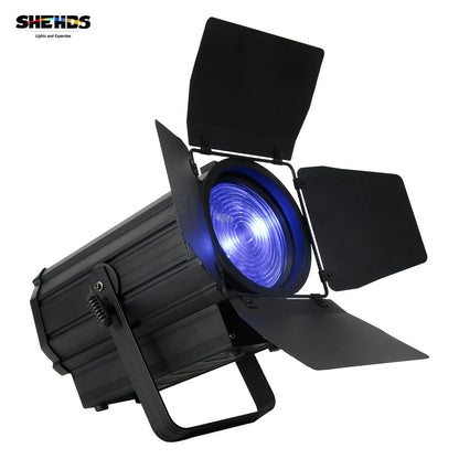 SHEHDS Spotlight 250W RGBW With Barndoor Pulse Strobe For DJ Club Wedding KTV Theater Performance Stage