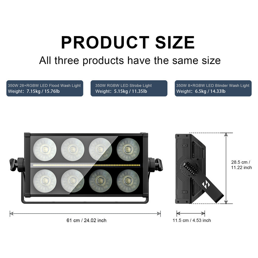 SHEHDS 350W RGBW Flood Wash Light / Strobe Light / Blinder Wash Light
