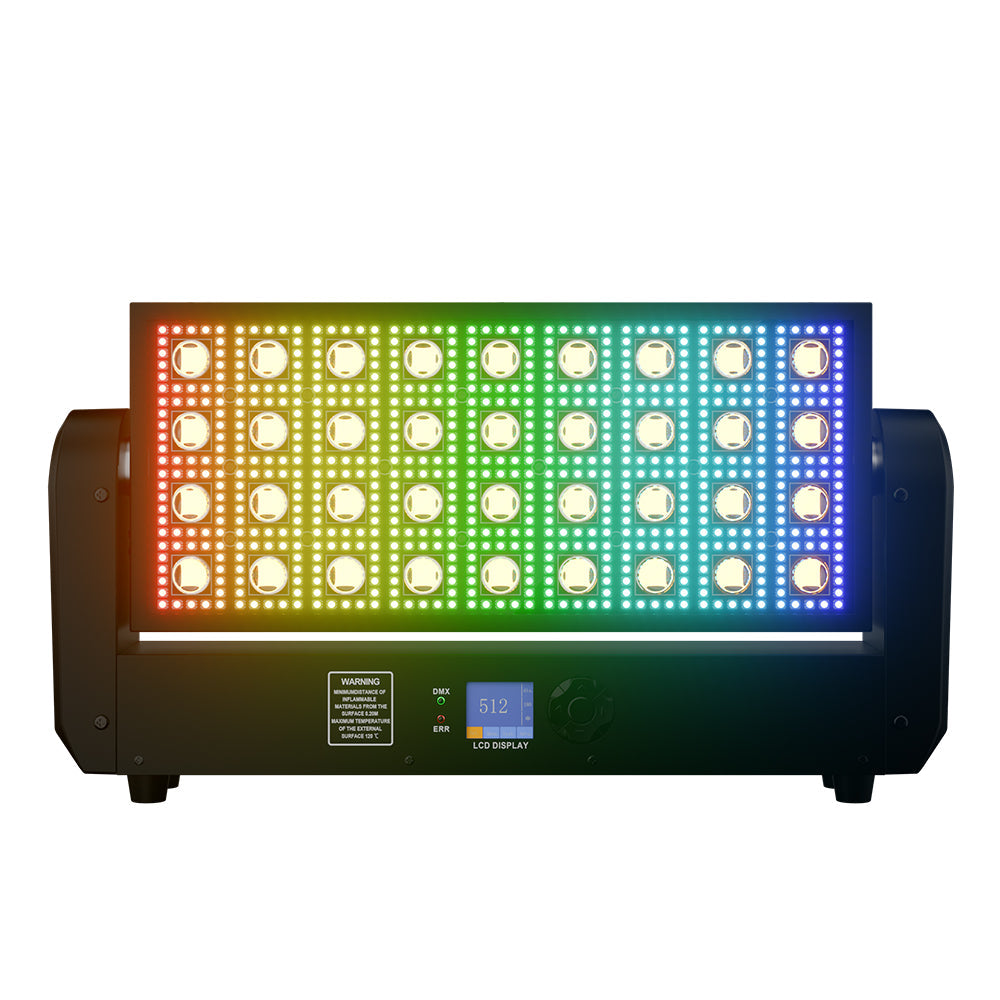 SHEHDS 200W 36 LED Strobe Beam Light 5050RGB 0.3W Wash Moving Head Stage Lighting For DJs