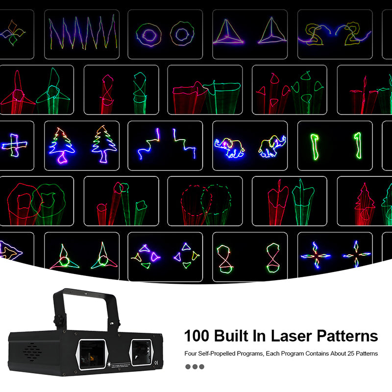 SHEHDS Laser Lamp 2 Head Laser RG & RGB Dual Hole Stage Effect DMX512 Lighting For Dance Floor And DJ Disco Party KTV Nightclub