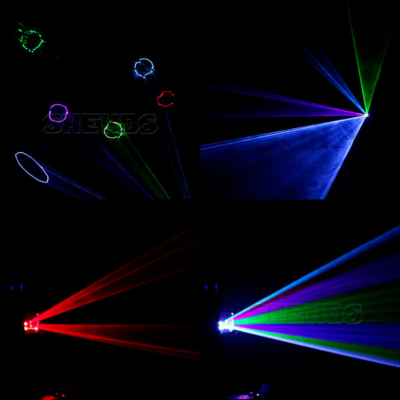 New APP Control  SHEHDS Full Color 3D Effect 3W RGB Laser Scanner Lights DJ Party Bar Projector Stage Lighting