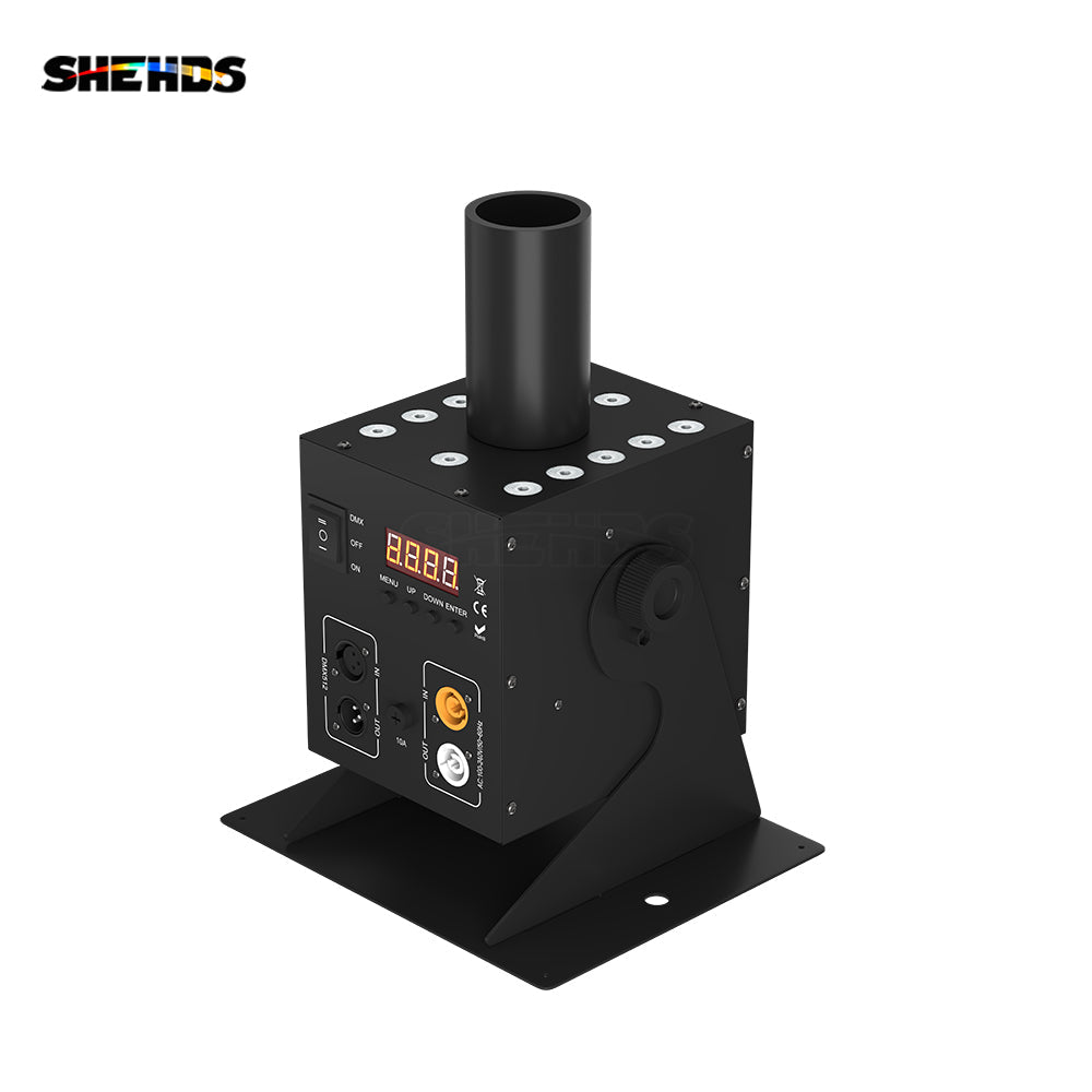 SHEHDS CO2 Jet Machine 12x3w LED RGB 3IN1 Light Cryo Carbon Dioxide Injector Adjustable 90 Degree Height 5-6M