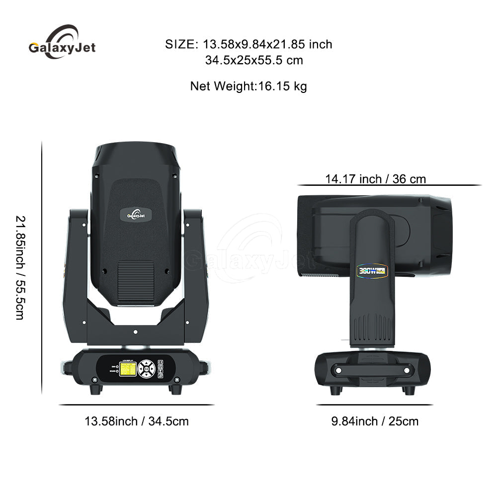 GalaxyJet Beam 380W 19R Moving Head Lighting with Ring Effect High Power and RDM Function Good For Concert LiveShow