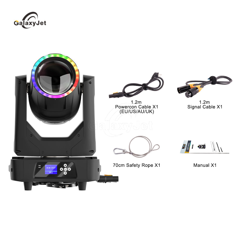 GalaxyJet Waterproof IP65 380W 19R Beam Moving Head Lighting With Ring Effect For Night Sightseeing Radio theaters