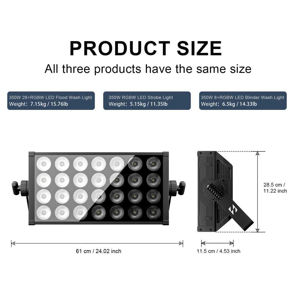 SHEHDS 350W RGBW Flood Wash Light / Strobe Light / Blinder Wash Light