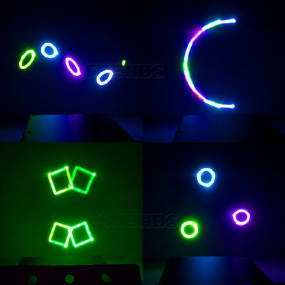 New APP Control  SHEHDS Full Color 3D Effect 3W RGB Laser Scanner Lights DJ Party Bar Projector Stage Lighting