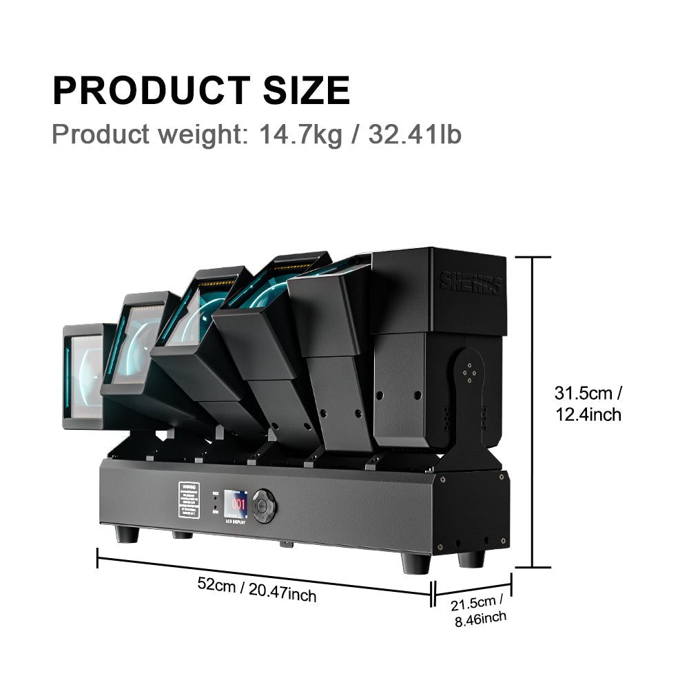 GalaxyJet LED Beam 6x60W RGBW Moving head Matrix Lighting with Ring