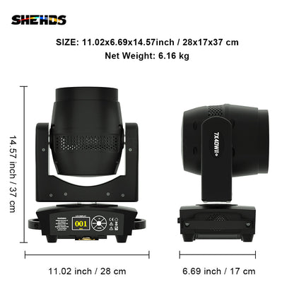 JMS WEBB (Mirror Rotation) LED ZOOM & BEAM & WASH Small Bee Eye 7X40W RGBW Light Point Control For Stage Performance Concert