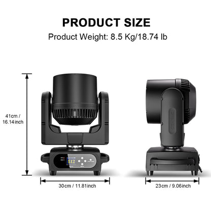 JMS WEBB Waterproof 7x40W LED Moving Head Light Beam Wash Zoom Stage Lighting