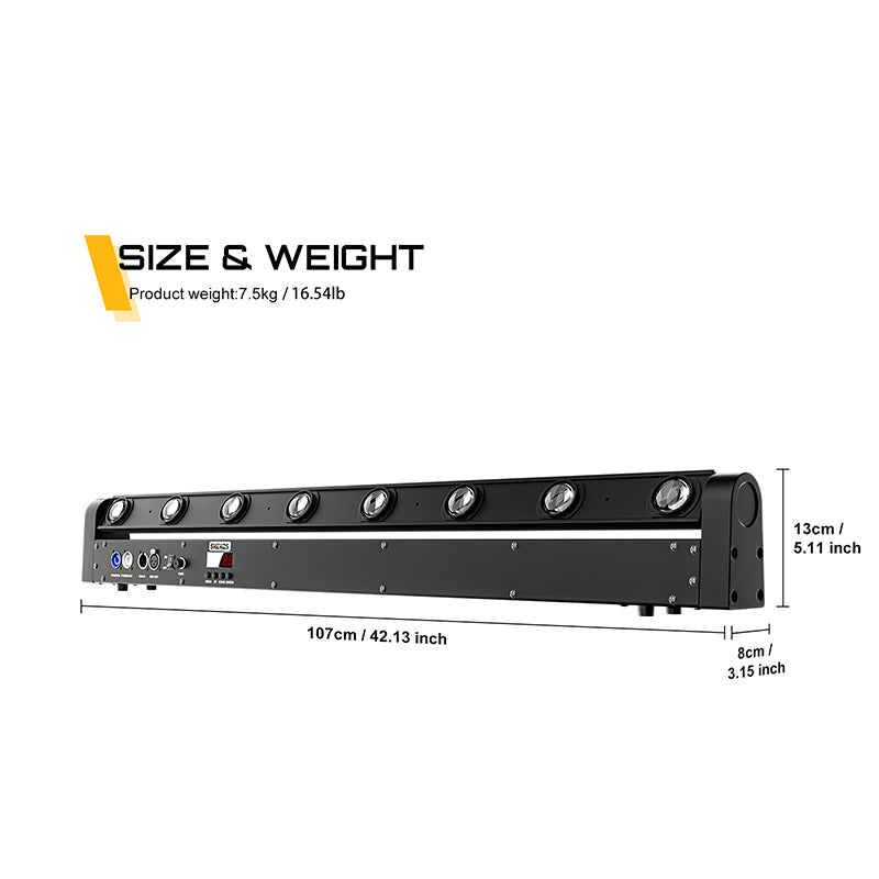 LED Beam 8x12W RGBW Moving Head Lighting For Wedding DJ Show