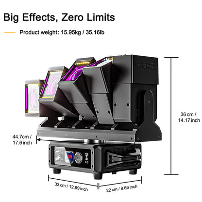 GalaxyJet LED Beam 5x60W RGBW 5 Moving Head Wave Bar Light Matrix Lighting For DJ Club Party