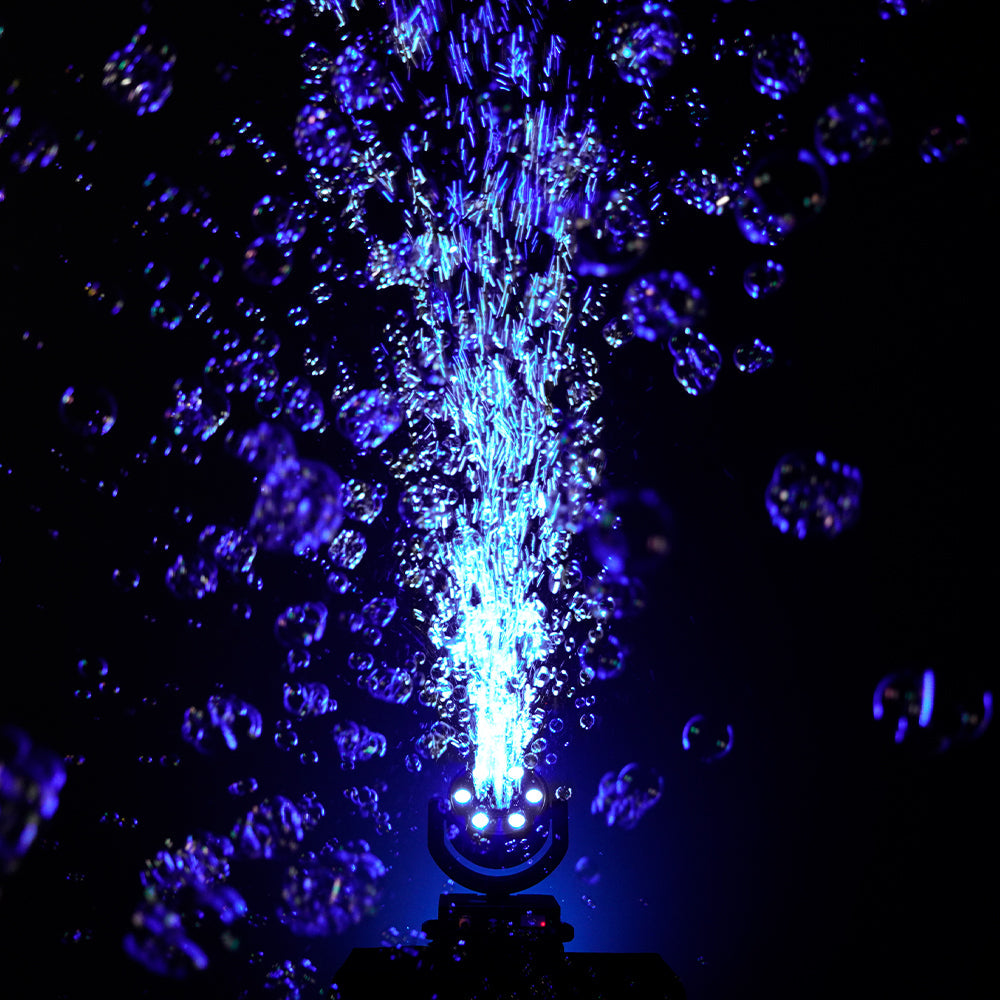SHEHDS LED 100W Moving Head Bubble Machine – blue bubble effect