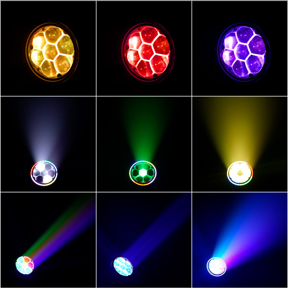 JMS WEBB Waterproof 7x40W LED Moving Head Light Beam Wash Zoom Stage Lighting