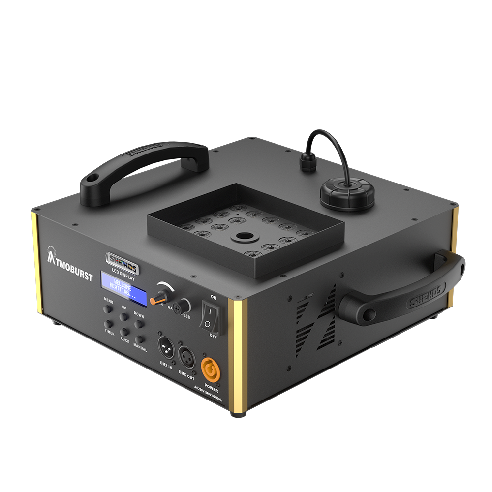 SHEHDS 1500W RGB LED Fog Machine with 24x3W Lights DMX & Remote Control Fog Effect Machine for Party