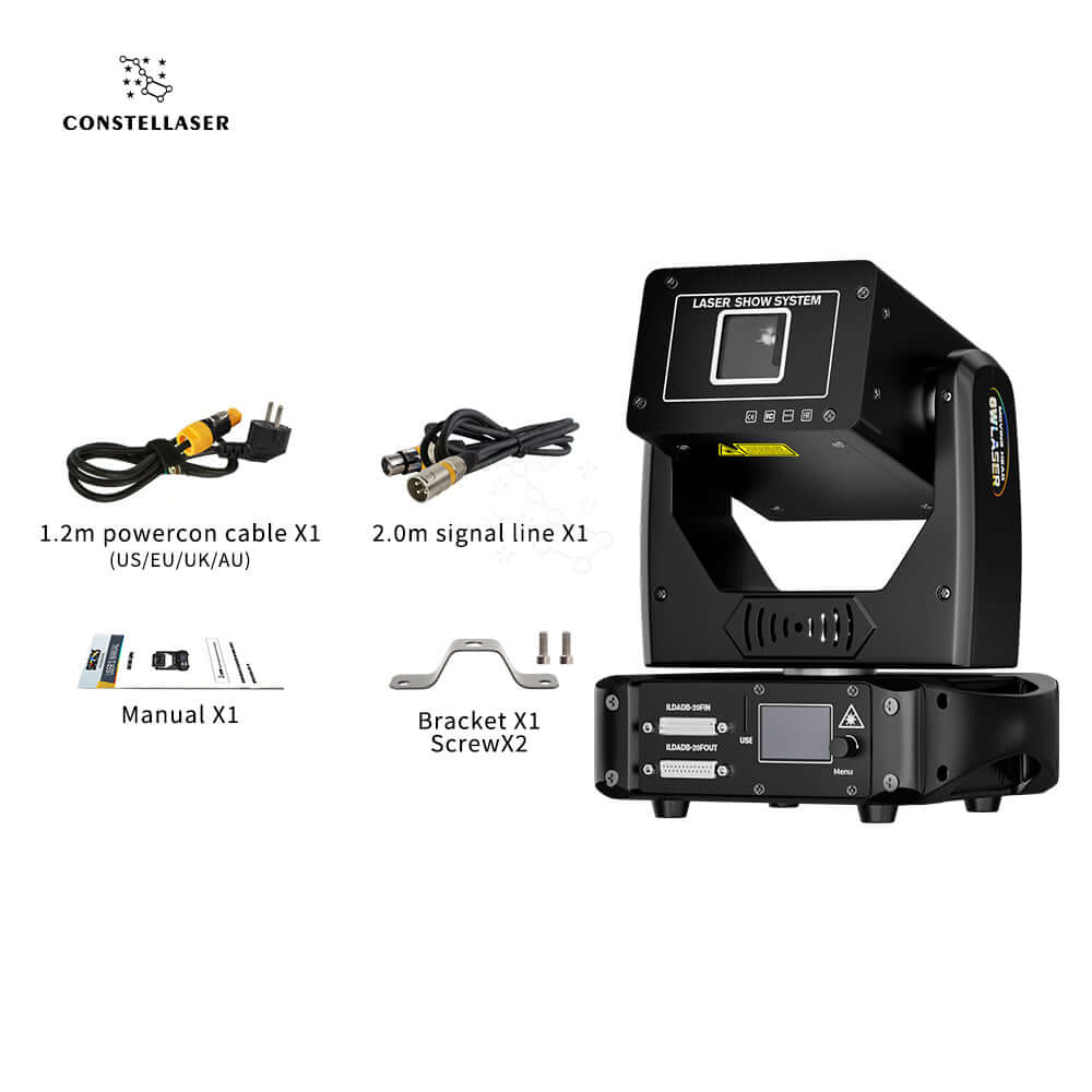 SHEHDS Constellaser 6W Moving Head Laser Stage Lighting - package