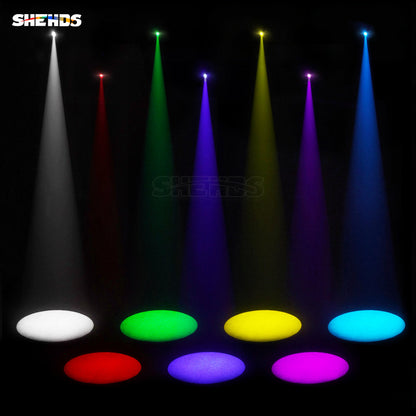 SHEHDS 8-Prism LED Spot 160W Gobo Lights With LED Ring and LCD Display Moving Head Lights Stage Effect Lighting For DJ Disco Stage Wedding Night Club