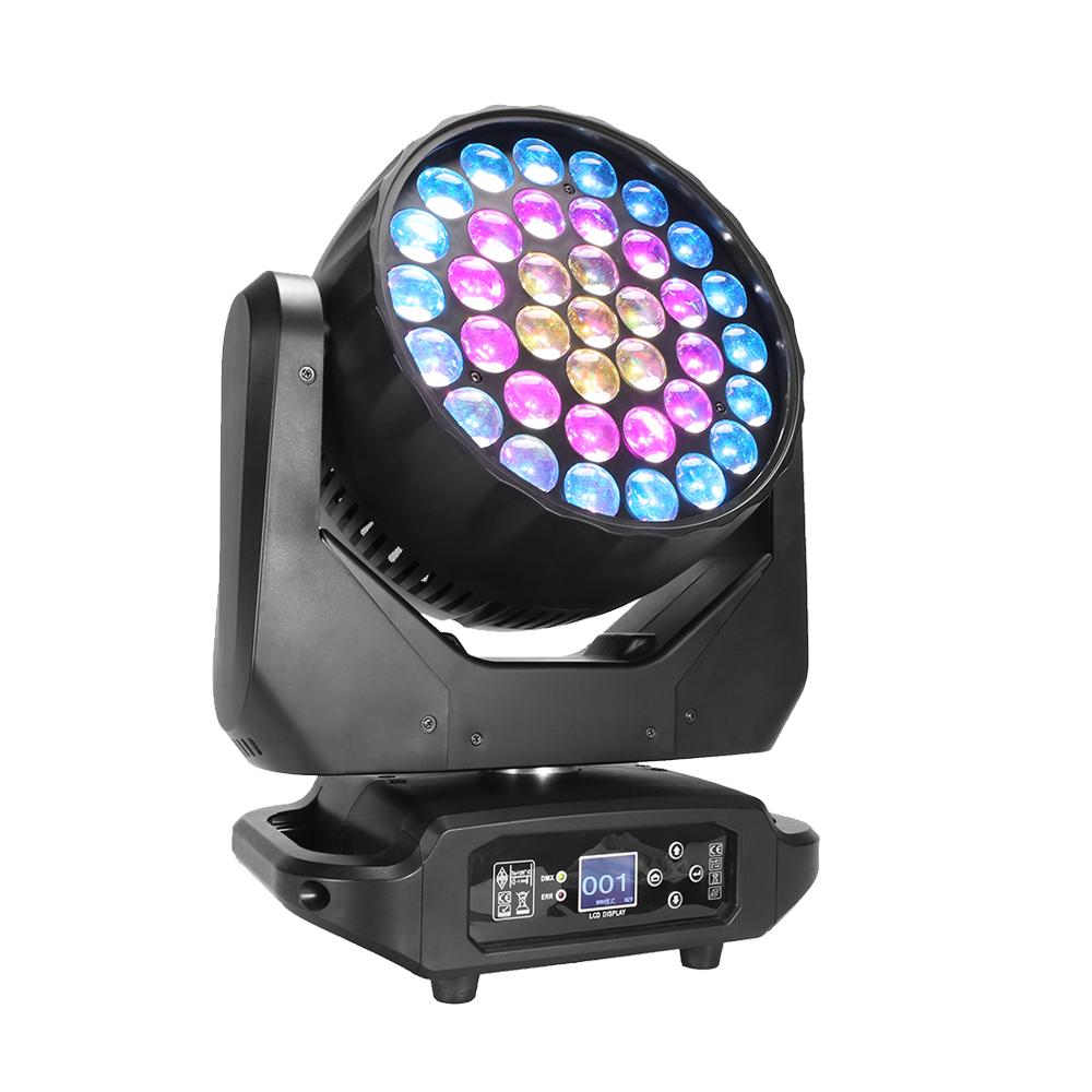 LED Beam + wash 37x15W RGBW Moving Head Zoom Lighting Upgrade From Beam 230W DJ Disco Stage Moving Head for Church Wedding Concert Theater Performance Stage